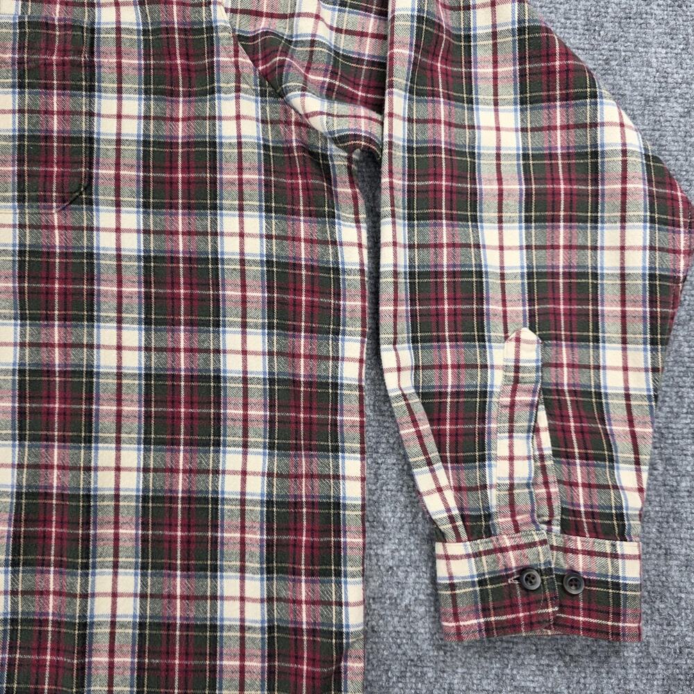 Vintage LL Bean Shirt Mens XXL Red Green Plaid Cotton Flannel Button Down Canada - Picture 13 of 15